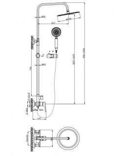 Душевая стойка BelBagno Ancona со смесителем для душа, верхним и ручным душем, хром ANCONA-DOCM-CRM